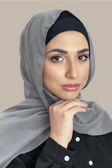 Luxury Chiffon Hijab-Frost Grey