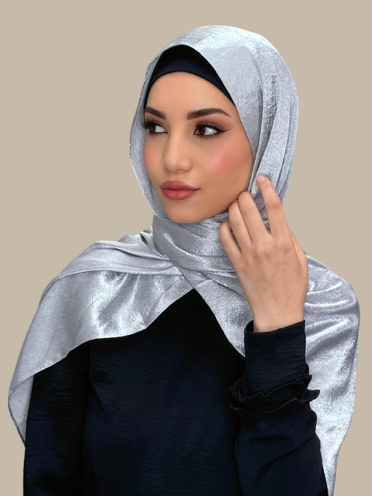Classic Satin Hijab-Silver