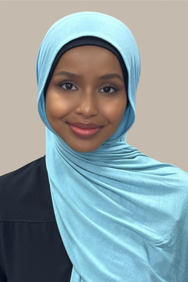 Classic Jersey hijab-Blue Lagoon