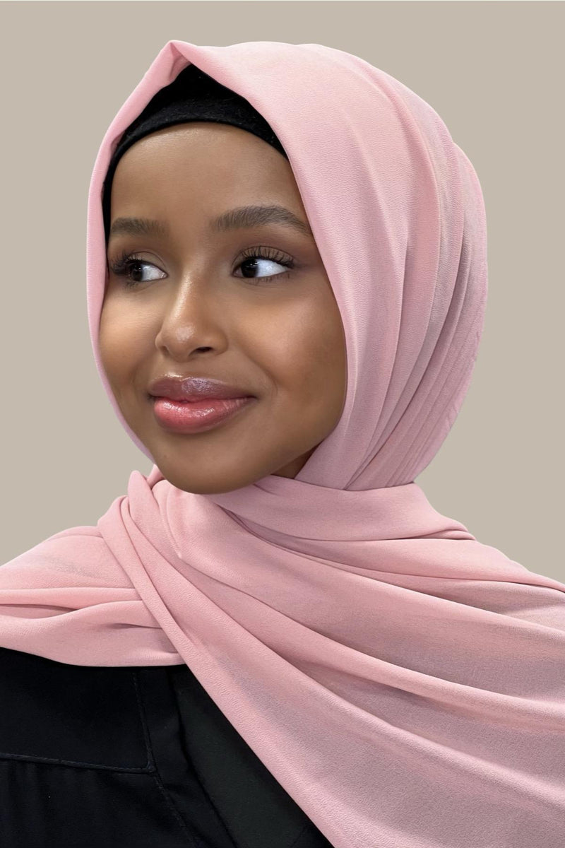 Classic Chiffon Hijab-Rose Petal