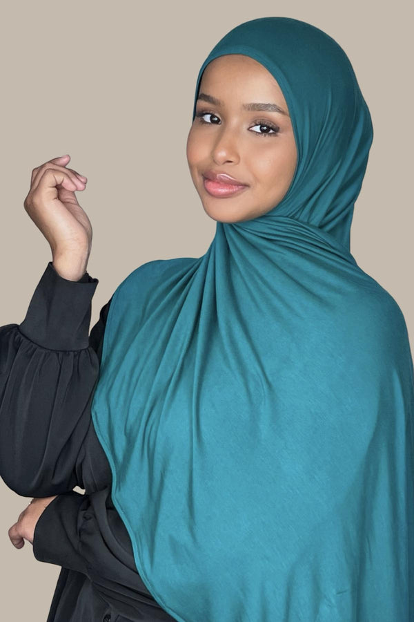 Instant Premium Jersey Hijab-Pine Green