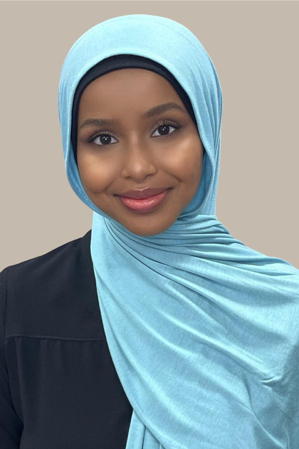 Classic Jersey hijab-Blue Lagoon