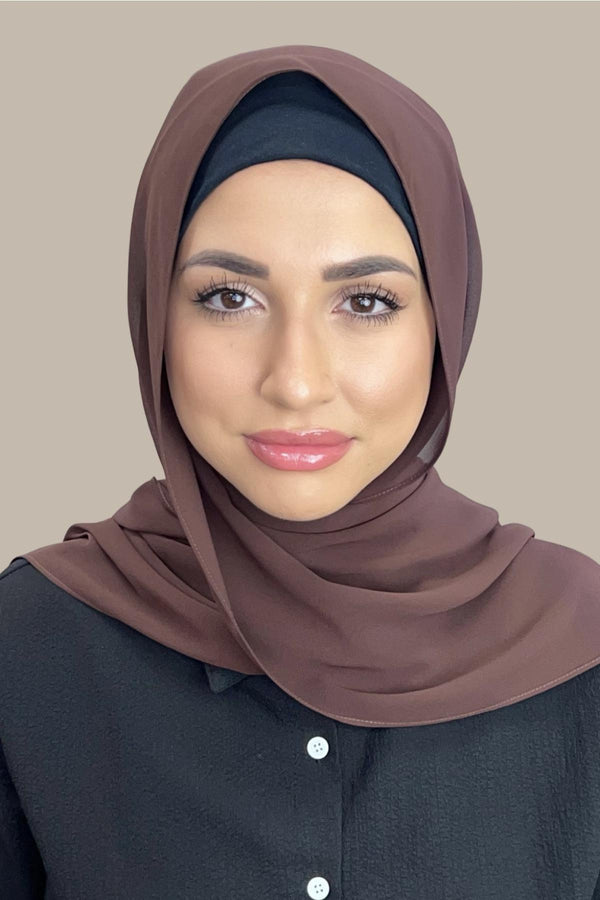 Luxury Chiffon Hijab-Brunette
