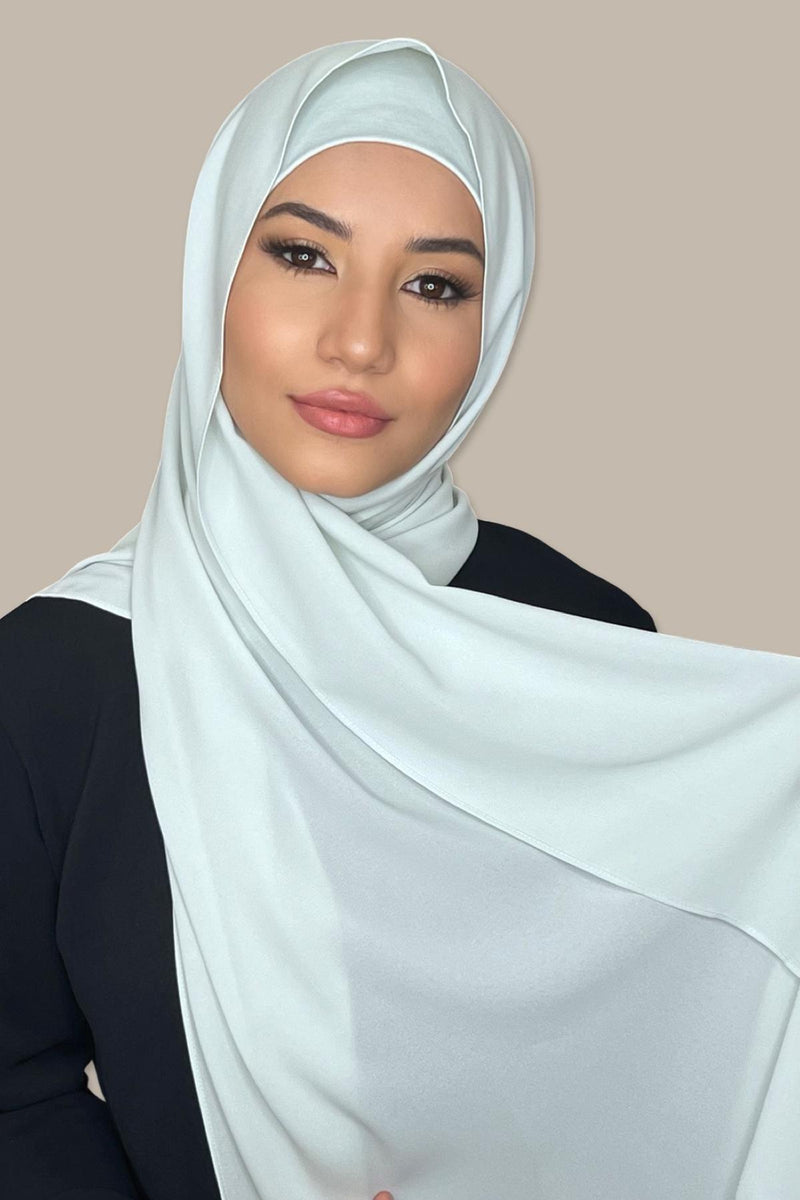 Matching Chiffon Hijab Set-Barley Mint