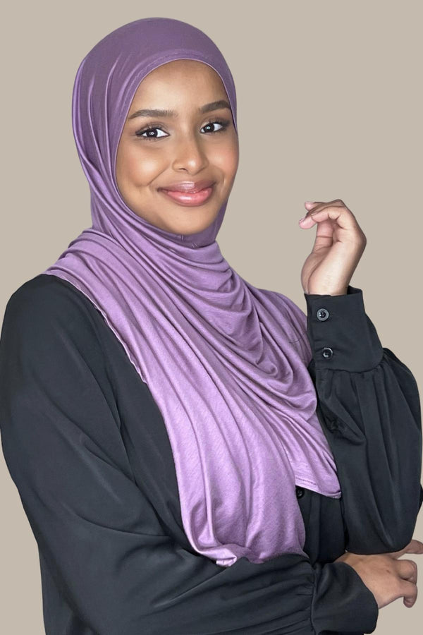 Pre-Sewn Jersey Hijab-Mauve Taupe