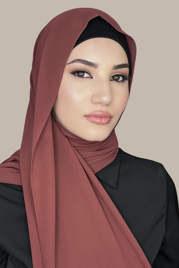 Classic Chiffon Hijab-Auburn Red