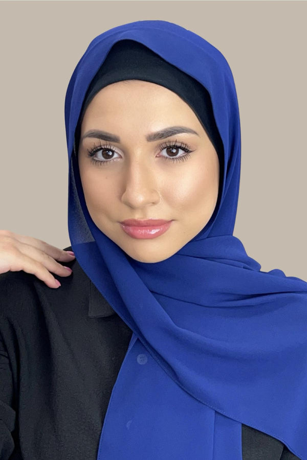 Classic Chiffon Hijab-Electric Blue