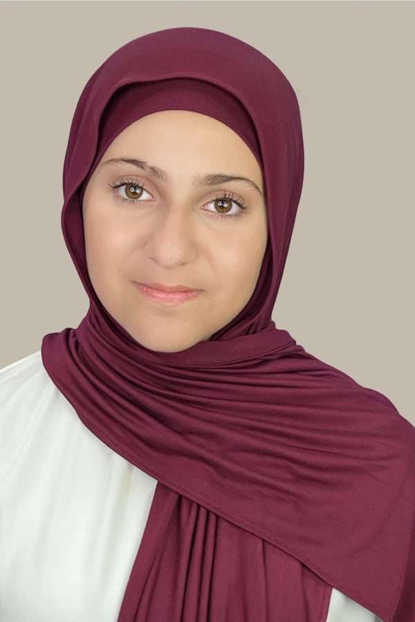 Modish Girl Premium Jersey Hijab-Burgundy