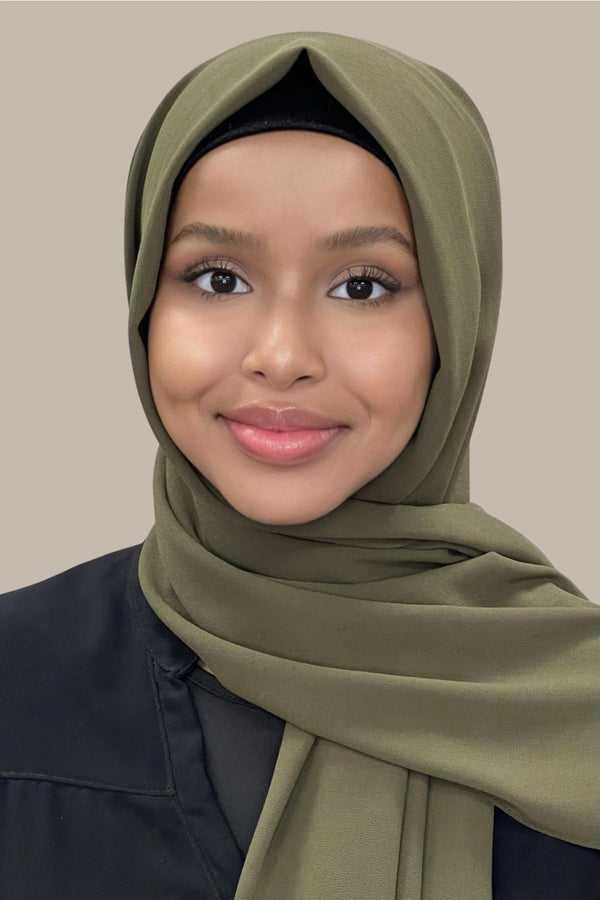 Classic Chiffon Hijab-Army Green