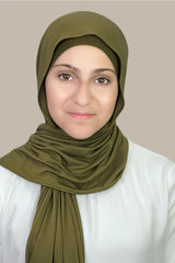Modish Girl Premium Jersey Hijab-Olive Green