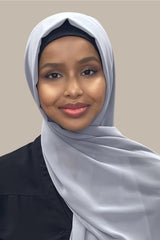 Luxury Chiffon Hijab-Gravity Grey