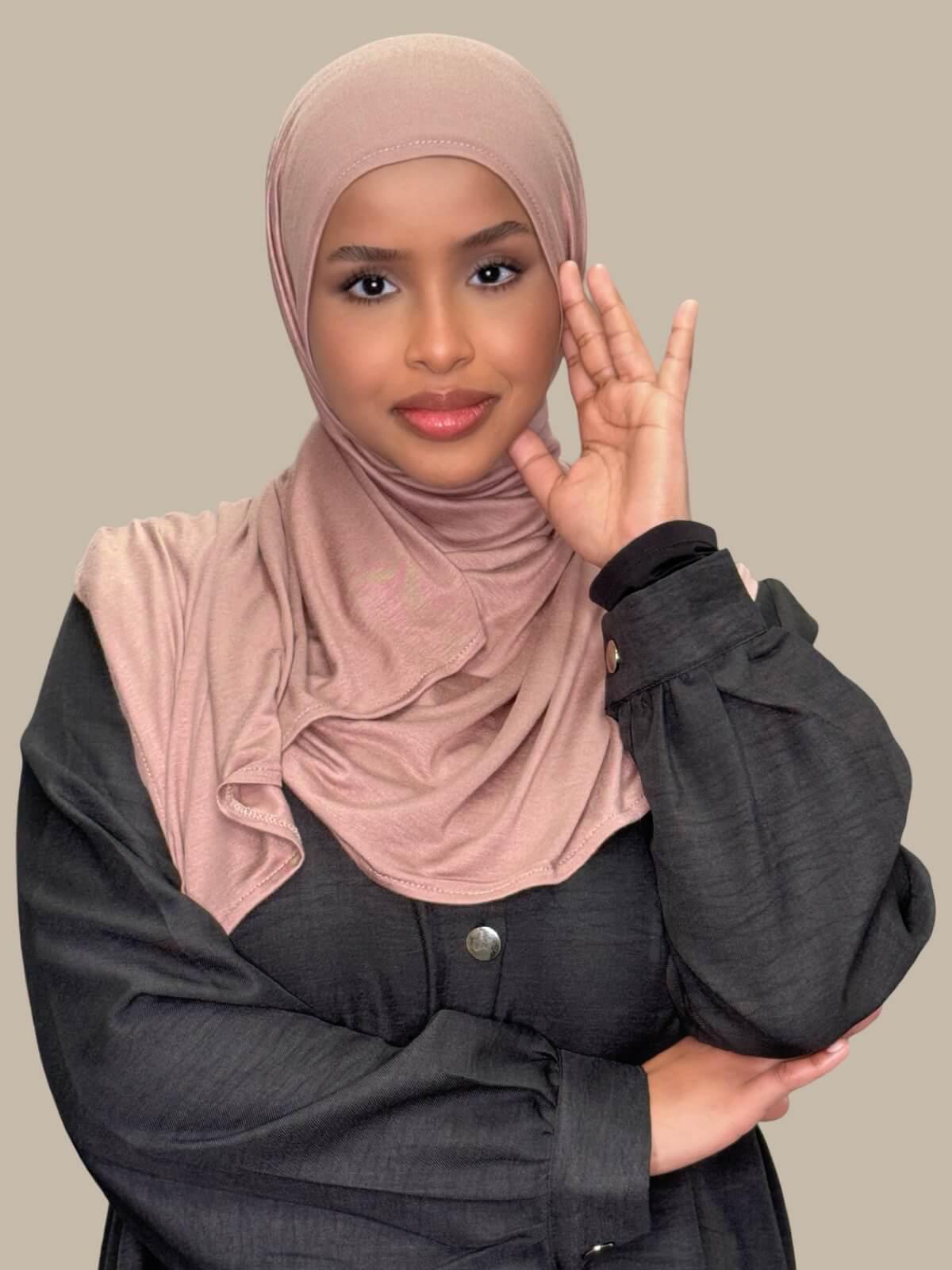 Pre-Sewn Jersey Hijab-Pale Taupe