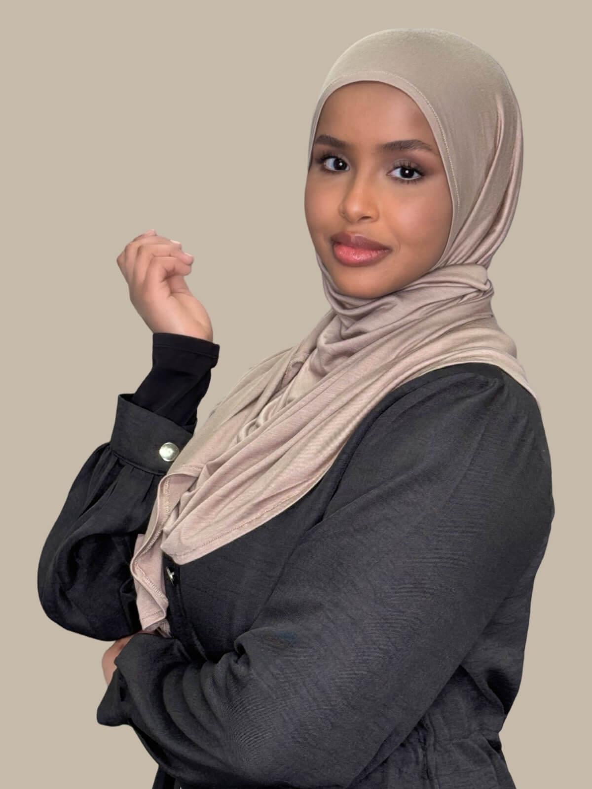 Pre-Sewn Jersey Hijab-Desert