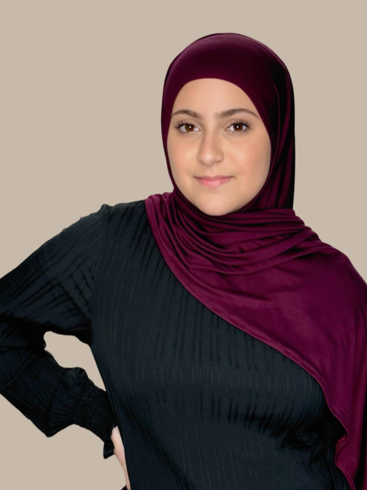 Modish Girl Pre-Sewn Jersey Hijab-Wine