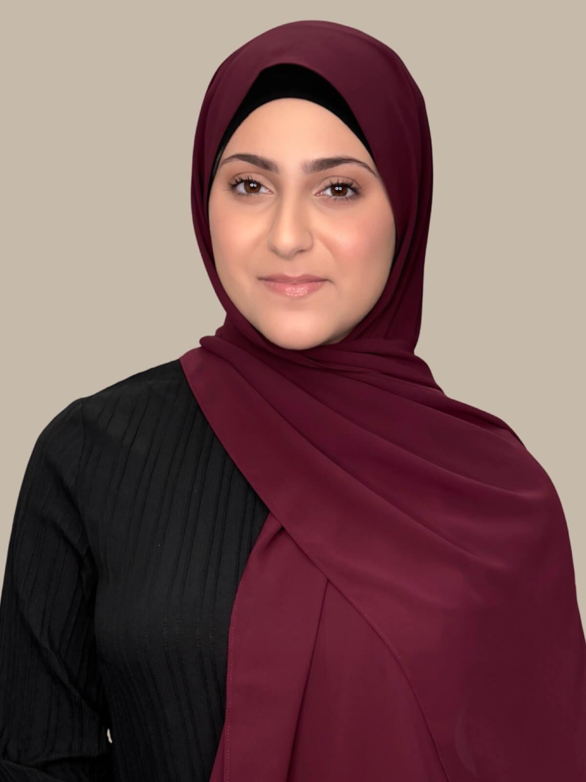 Modish Girl Luxury Chiffon Hijab-Wine
