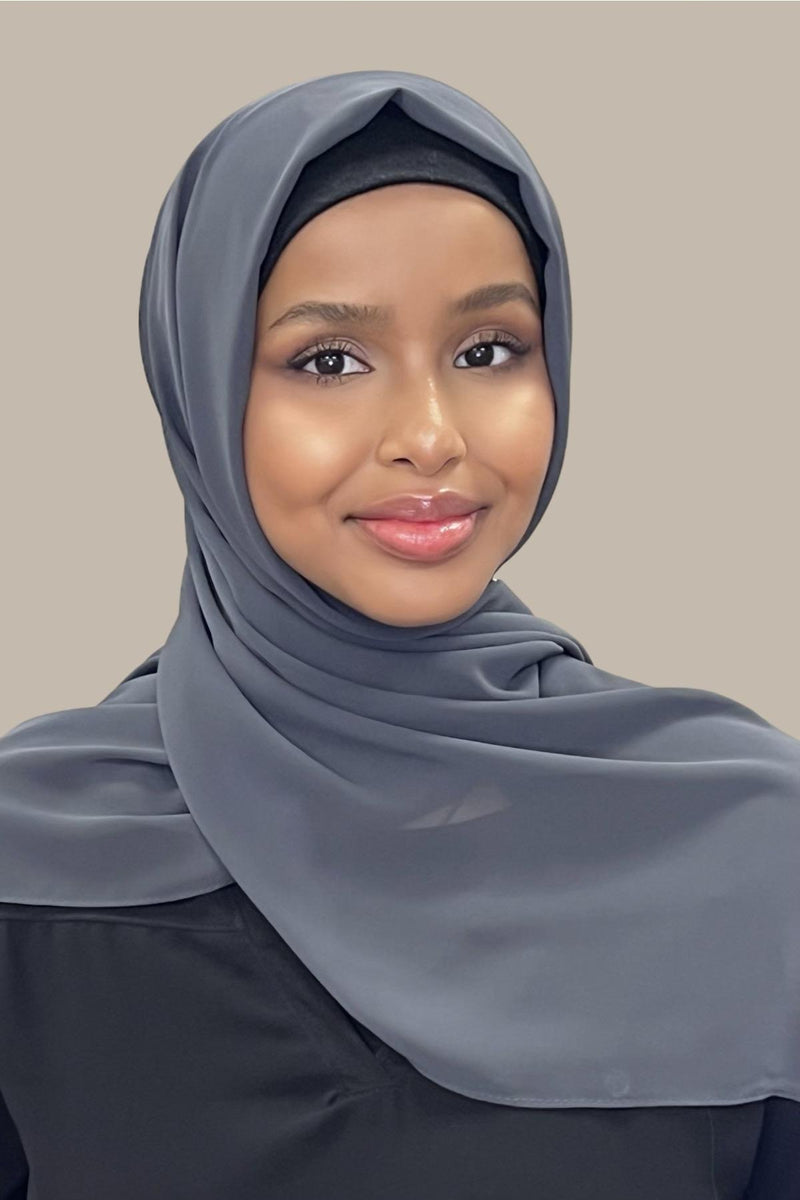 Luxury Chiffon Hijab-Pebble Grey