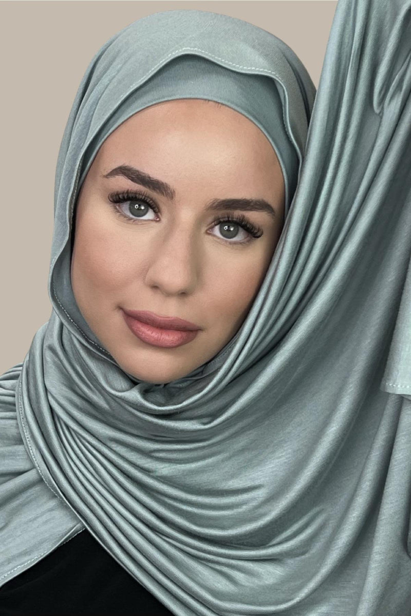 Premium Jersey Hijab-Pale Cyan