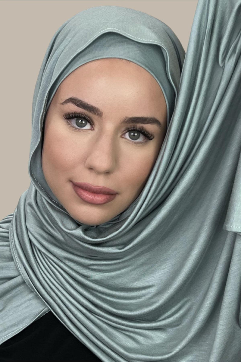 Premium Jersey Hijab-Pale Cyan