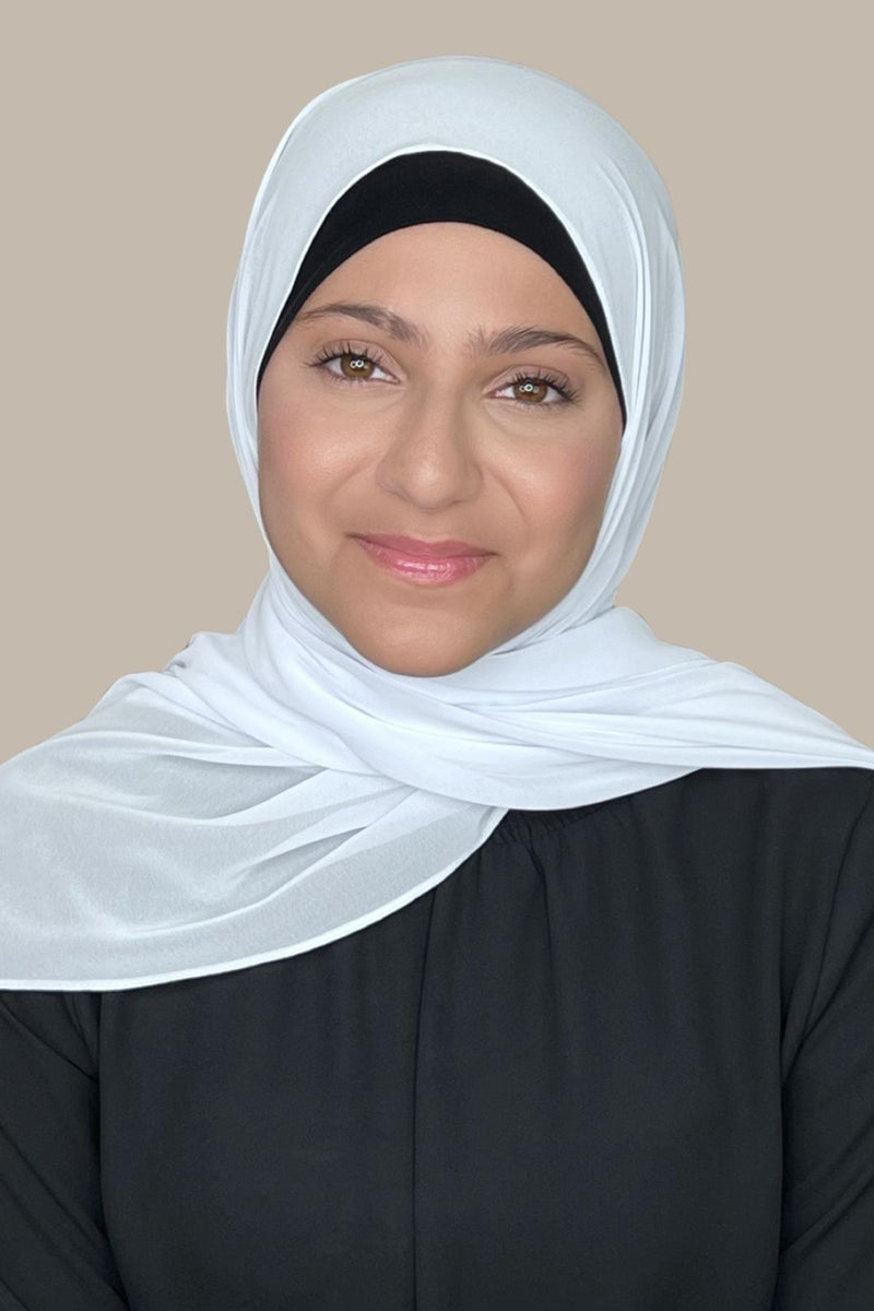 Modish Girl Luxury Chiffon Hijab-Milk White