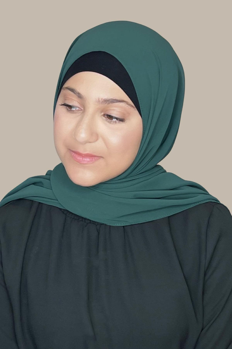 Modish Girl luxury chiffon Hijab-Deep Green