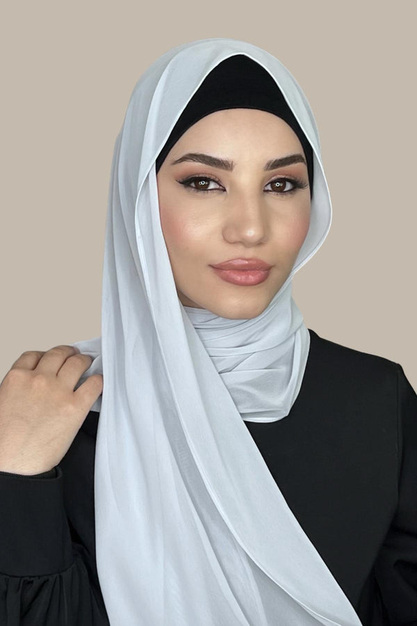Luxury Chiffon Hijab-Cloud Grey