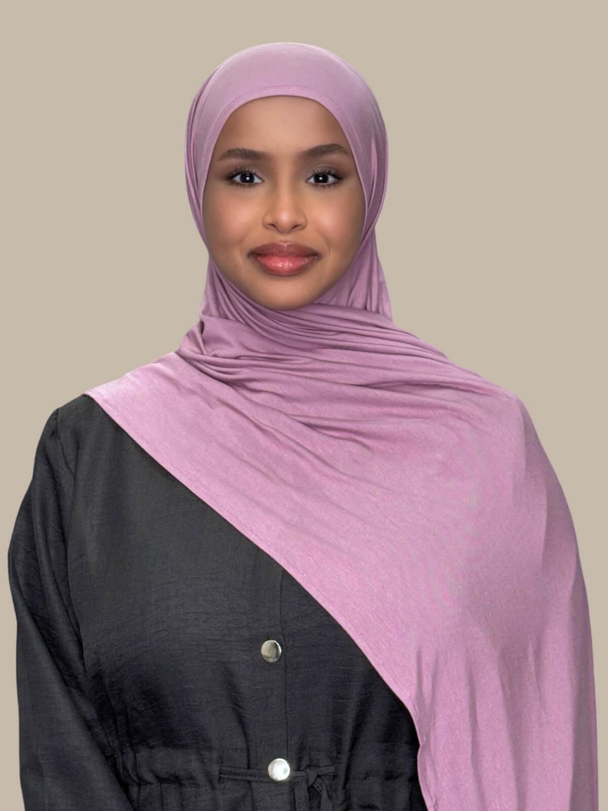 Pre-Sewn Jersey Hijab-Khaki Rose