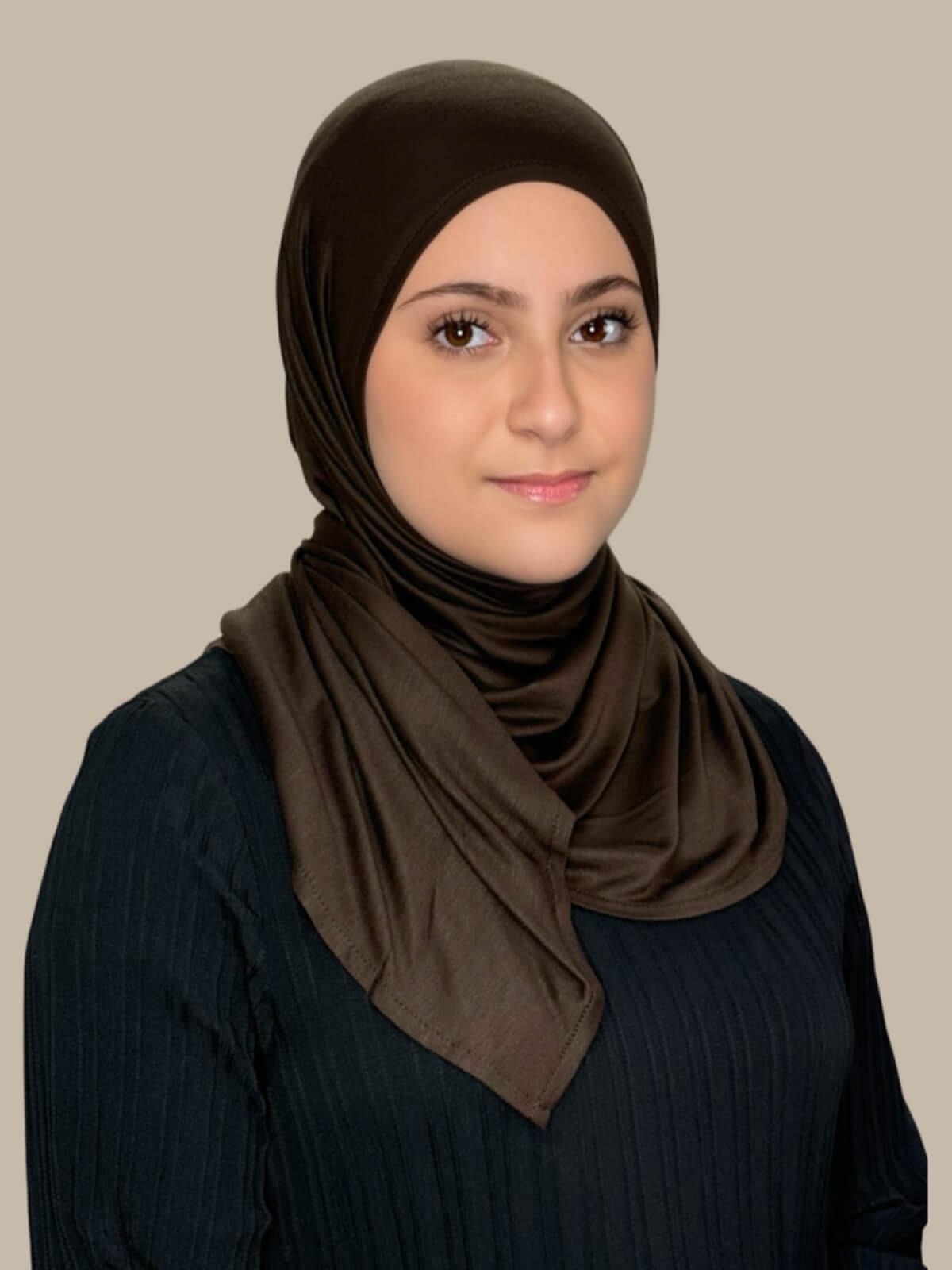Modish Girl Pre-Sewn Jersey Hijab-Chocolate Brown