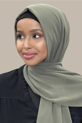 Luxury Chiffon Hijab-Dusty Olive