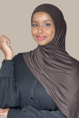 Instant Premium Jersey Hijab-Chocolate Brown