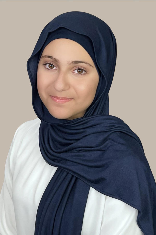 Modish Girl Premium Jersey Hijab-Navy