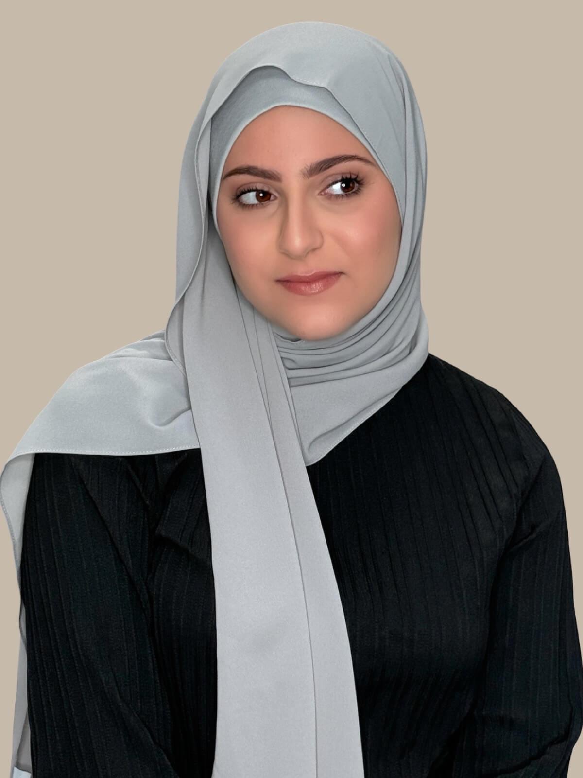 Modish Girl Matching Chiffon Hijab Set-Dolphin Gray
