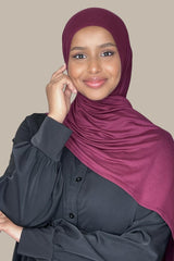 Instant Premium Jersey Hijab-Burgundy
