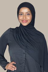 Pre-Sewn Jersey Hijab-Black