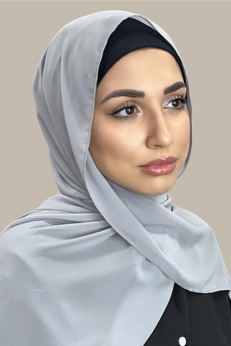 Luxury Chiffon Hijab-Chic Grey