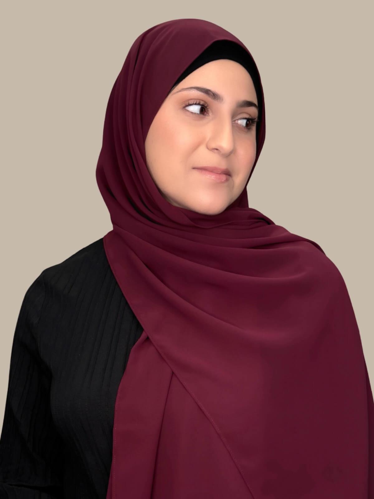 Modish Girl Luxury Chiffon Hijab-Wine