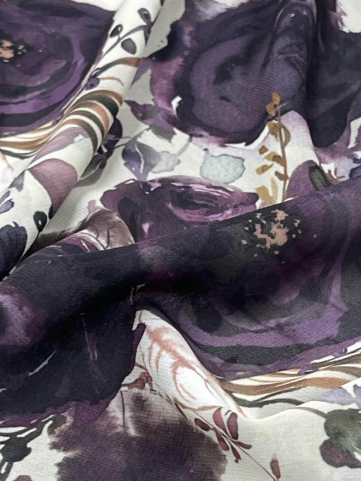 Modish Girl Printed Chiffon Hijab-Plum Orchid