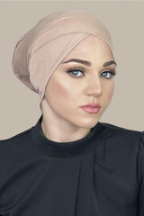 Premium Jersey Cross Front Underscarf -Warm Taupe