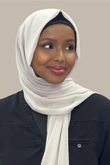 Luxury Chiffon Hijab-Ivory