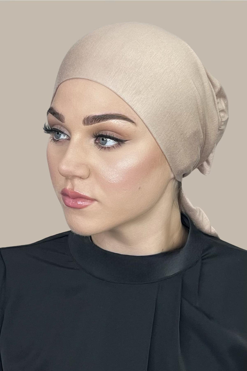 Tie Back Underscarf-Warm Taupe