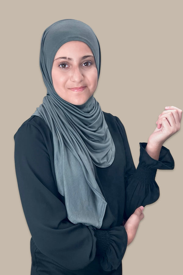 Modish Girl Instant Premium Jersey Hijab-Pebble Grey