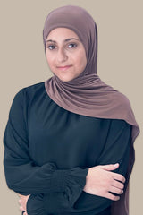 Modish Girl Pre-Sewn Jersey Hijab-Mocha Brown