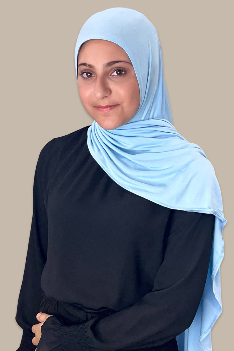 Modish Girl Instant Premium Jersey Hijab-Baby Blue