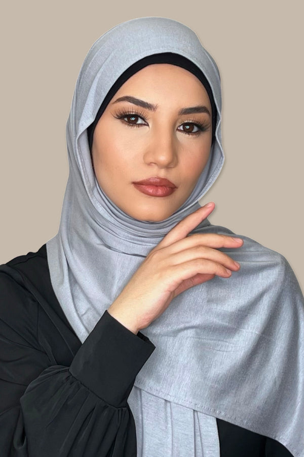 Classic Jersey Hijab-Steel Gray