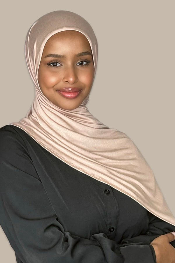 Pre-Sewn Jersey Hijab-Warm Taupe