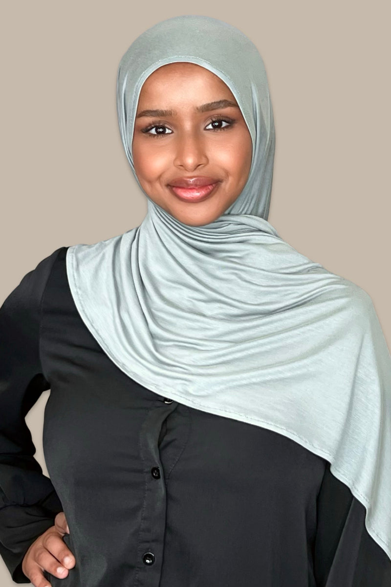 Instant Premium Jersey Hijab-Stone Green