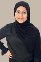 Modish Girl Pre-Sewn Jersey Hijab-Black