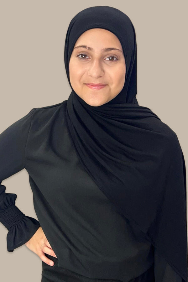 Modish Girl Instant Premium Jersey Hijab-Black