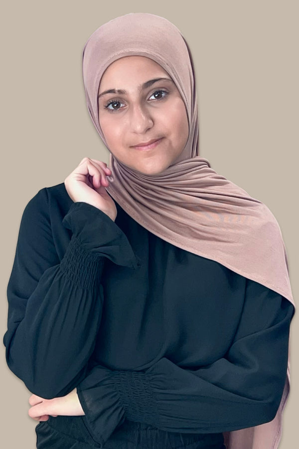 Modish Girl Pre-Sewn Jersey hijab-Pale Taupe