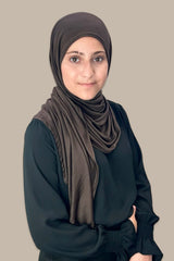 Modish Girl Pre-Sewn Jersey Hijab-Chocolate Brown