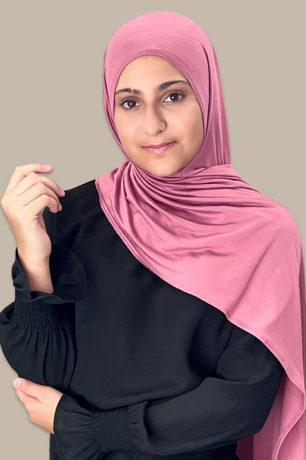 Modish Girl Pre-Sewn Jersey Hijab-Pale Rose
